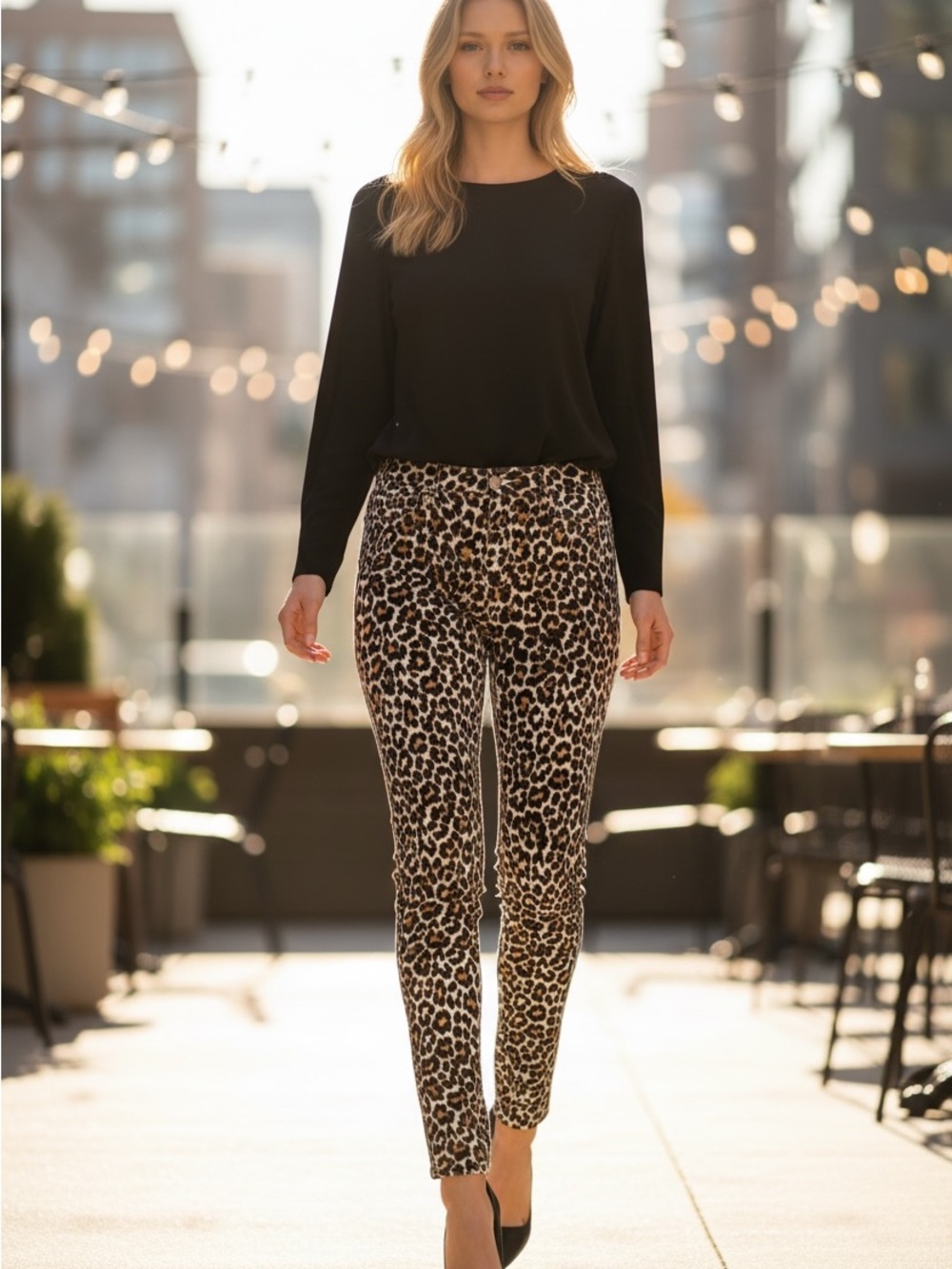 J. Crew Leopard Skinny Ankle Pants - Brown & Black Sz 26